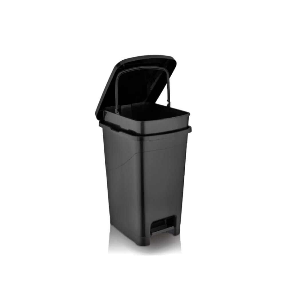 Omnipazar SRL-3029 Slim Pedallı Plastik Çöp Kovası İç Kovalı 25 lt Siyah
