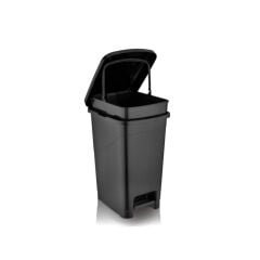 Omnipazar SRL-3029 Slim Pedallı Plastik Çöp Kovası İç Kovalı 25 lt Siyah