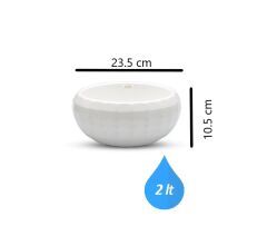 Omnipazar KRS-611 Dekoratif Orta Aranjman Kaktus Sukulent Saksı 2 Litre Beyaz