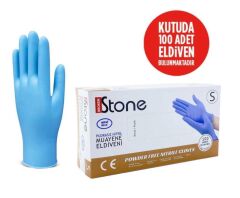 Stone Nitril Pudrasız Mavi Muayene Eldiveni 100' lü Paket Small