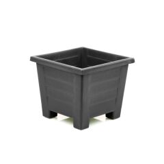 Omnipazar SY-5846 Dekoratif Plastik Kare Ayaklı Saksı 7 Litre No 3 Antrasit (116)