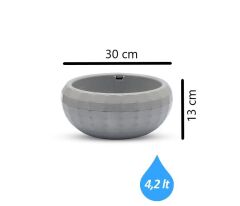 Omnipazar KRS Dekoratif Aranjman Kaktus Sukulent Saksı 3'lü Set Gri