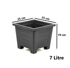 Omnipazar SY-5846 Dekoratif Plastik Kare Ayaklı Saksı 7 lt Antrasit 6 Adet