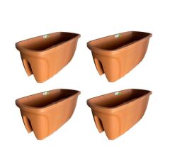 SY-5710 Opal Balkon Küpeşte Saksı 15 Litre Kiremit 4 Adet