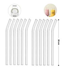 Omnisoft Eğimli Kalın Cam Kokteyl Pipet 12'li