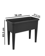 Omnipazar SO-AB03 Dekoratif Ayaklı Bahçe Yetiştirme Saksı 60 Litre No 3 Antrasit (116)