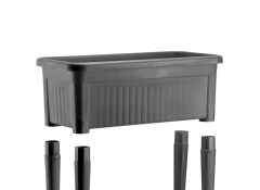 Omnipazar SO-AB03 Dekoratif Ayaklı Bahçe Yetiştirme Saksı 60 Litre No 3 Antrasit (116)