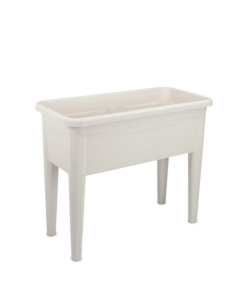Omnipazar SO-AB03 Dekoratif Ayaklı Bahçe Yetiştirme Saksı 60 Litre No 3 Kirli Beyaz (113)