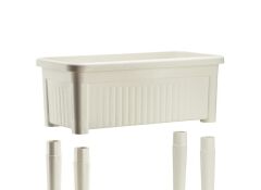 Omnipazar SO-AB03 Dekoratif Ayaklı Bahçe Yetiştirme Saksı 60 Litre No 3 Kirli Beyaz (113)