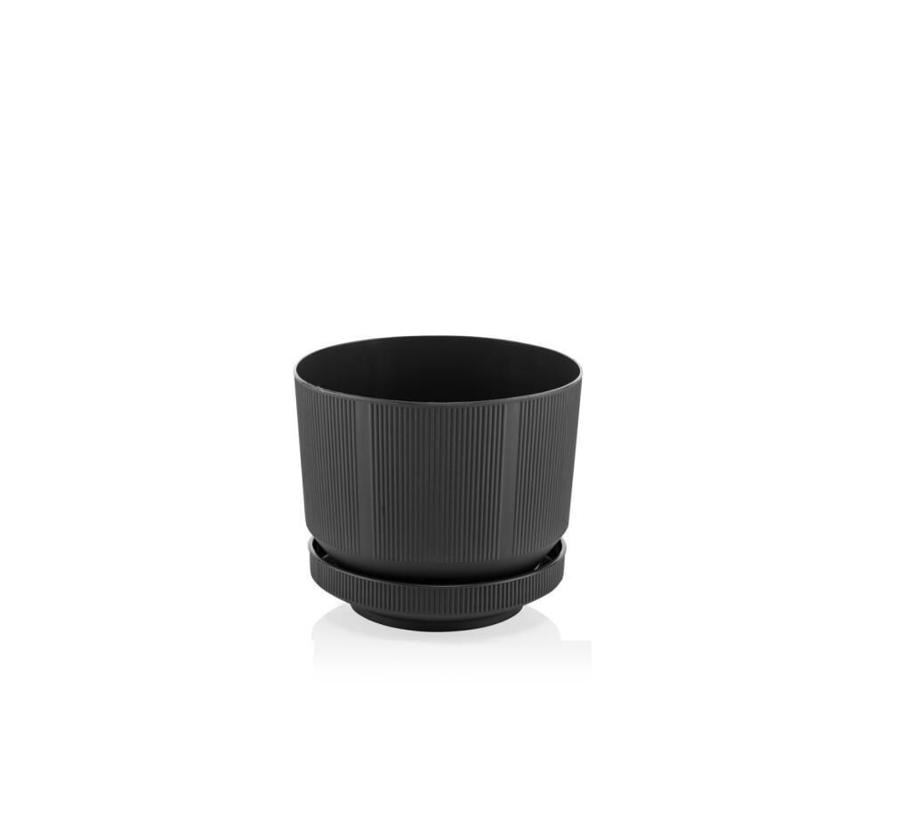 Omnipazar SO-S281 Dekoratif Tabaklı Lüks Çizgi Desenli Saksı 1.7 Litre