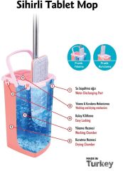 Omnipazar FLR-F0394 Sihirli Slim Tablet Mop Temizlik Kovası Turuncu