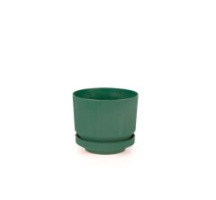 Omnipazar SO-S281 Dekoratif Tabaklı Lüks Çizgi Desenli Saksı 1.7 Litre YEŞİL