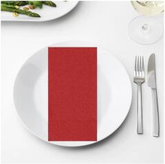 Omnipazar 33x33 cm 1/8 Garson Katlama Servis Peçetesi 100 Ad Kırmızı