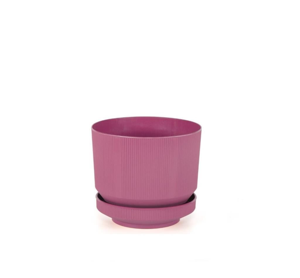 Omnipazar SO-S282 Dekoratif Tabaklı Lüks Çizgi Desenli Saksı 3.3 Litre Vişne (102)