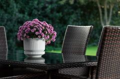 Omnipazar SO-S283 Dekoratif Tabaklı Lüks Çizgi Desenli Saksı 6 Litre