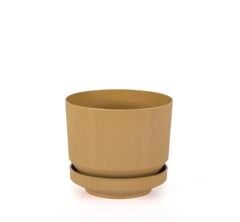 Omnipazar SO-S284 Dekoratif Tabaklı Lüks Çizgi Desenli Saksı 9 Litre