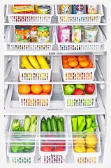 Omnipazar SY-2171 Plastik Büyük Dolap İçi Sebze Meyve Düzenleyici Beyaz 4'lü Set Beyaz