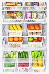 Omnipazar SY-2171 Plastik Büyük Dolap İçi Sebze Meyve Düzenleyici Beyaz 4'lü Set Beyaz