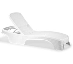 Omnipazar SY-2536 Beyaz Brezza Royal Rattan Lüks Şezlong