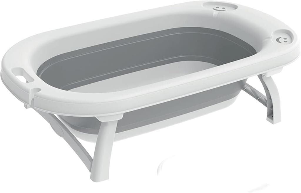 Omnipazar AK-729 Katlanır Bebek Yıkama Banyo Küveti Beyaz - Gri