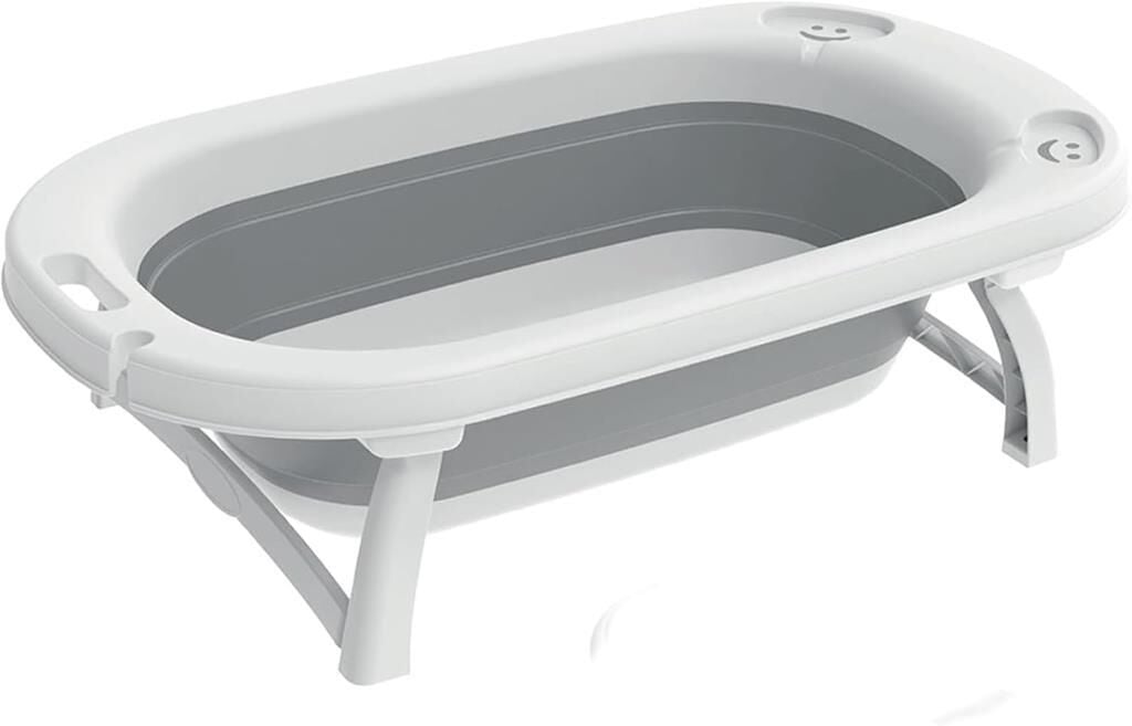Omnipazar AK-729 Katlanır Bebek Yıkama Banyo Küveti Beyaz - Gri