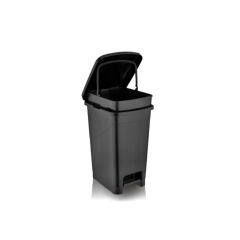 Omnipazar SRL-3028 Slim Pedallı İç Kovalı Plastik Çöp Kovası 15 Litre Siyah