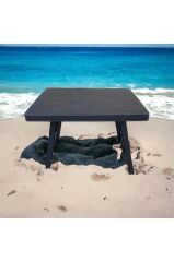 Omnipazar IRK-HS730 Portatif Plastik Katlanır Piknik Kamp Sehpası Antrasit (116)