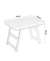 Omnipazar IRK-HS730 Portatif Plastik Katlanır Piknik Kamp Sehpası Antrasit (116)