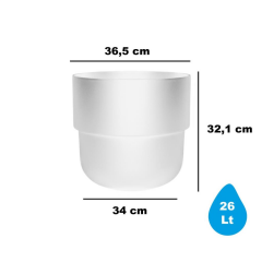 Omnipazar SO-KUP5 Kuple Plastik İç Kovalı Saksı Takımı 26 Litre No 5 Beyaz