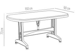 Omnipazar IRK-HM100 Oval Köşe Plastik Dikdörtgen Masa 90x150 cm