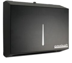 Omnisoft Paslanmaz Z Katlama Kağıt Havlu Dispenseri Siyah 200'lü