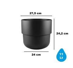 Omnipazar SO-KUP4 Kuple Plastik Saksı Takımı İç Kovalı 11 Litre No 4 Siyah