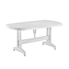 Omnipazar IRK-HM100 Oval Köşe Plastik Dikdörtgen Masa 90x150 cm Beyaz