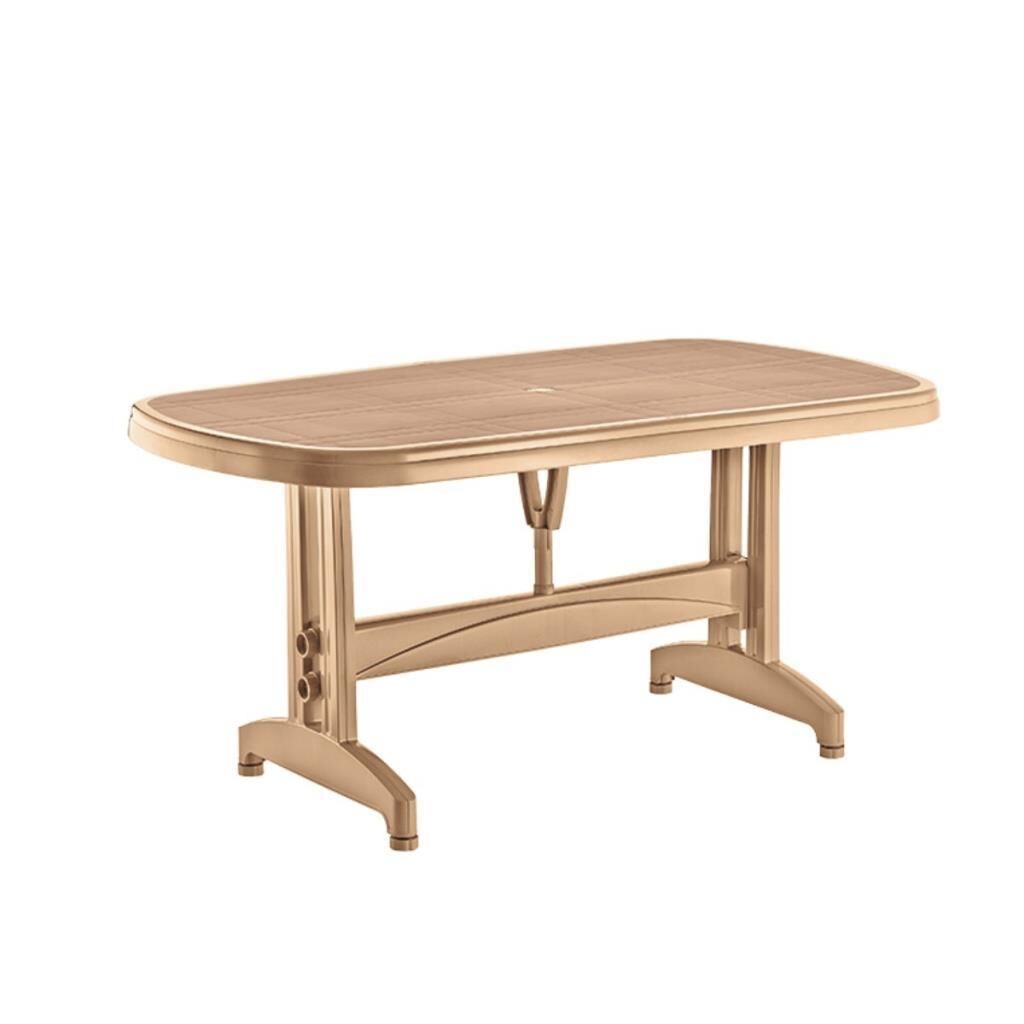 Omnipazar IRK-HM100 Oval Köşe Plastik Dikdörtgen Masa 90x150 cm Krem
