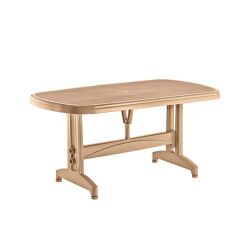 Omnipazar IRK-HM100 Oval Köşe Plastik Dikdörtgen Masa 90x150 cm Krem