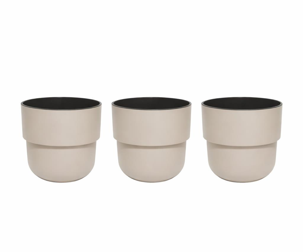 SO-KUP5 Kuple No:5 Plastik İç Kovalı Saksı Takımı 26 Lt Kirli Beyaz 3 Adet