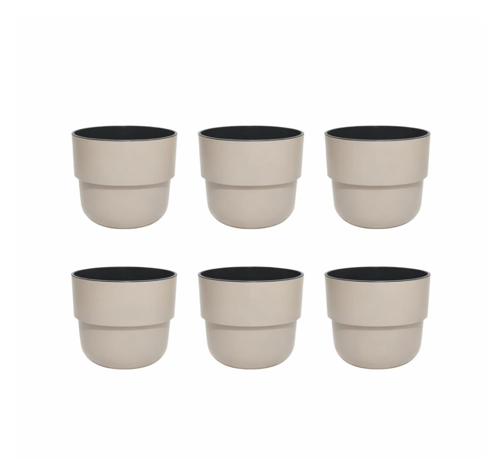 SO-KUP4 Kuple Plastik Saksı Takımı No:4 İç Kovalı 11 Lt Kirli Beyaz 6 Adet