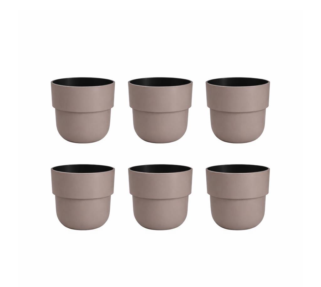 SO-KUP4 Kuple Plastik Saksı Takımı İç Kovalı No:4 Mocha 11 Lt 6 Adet