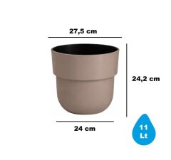 SO-KUP4 Kuple Plastik Saksı Takımı İç Kovalı No:4 Mocha 11 Lt 6 Adet