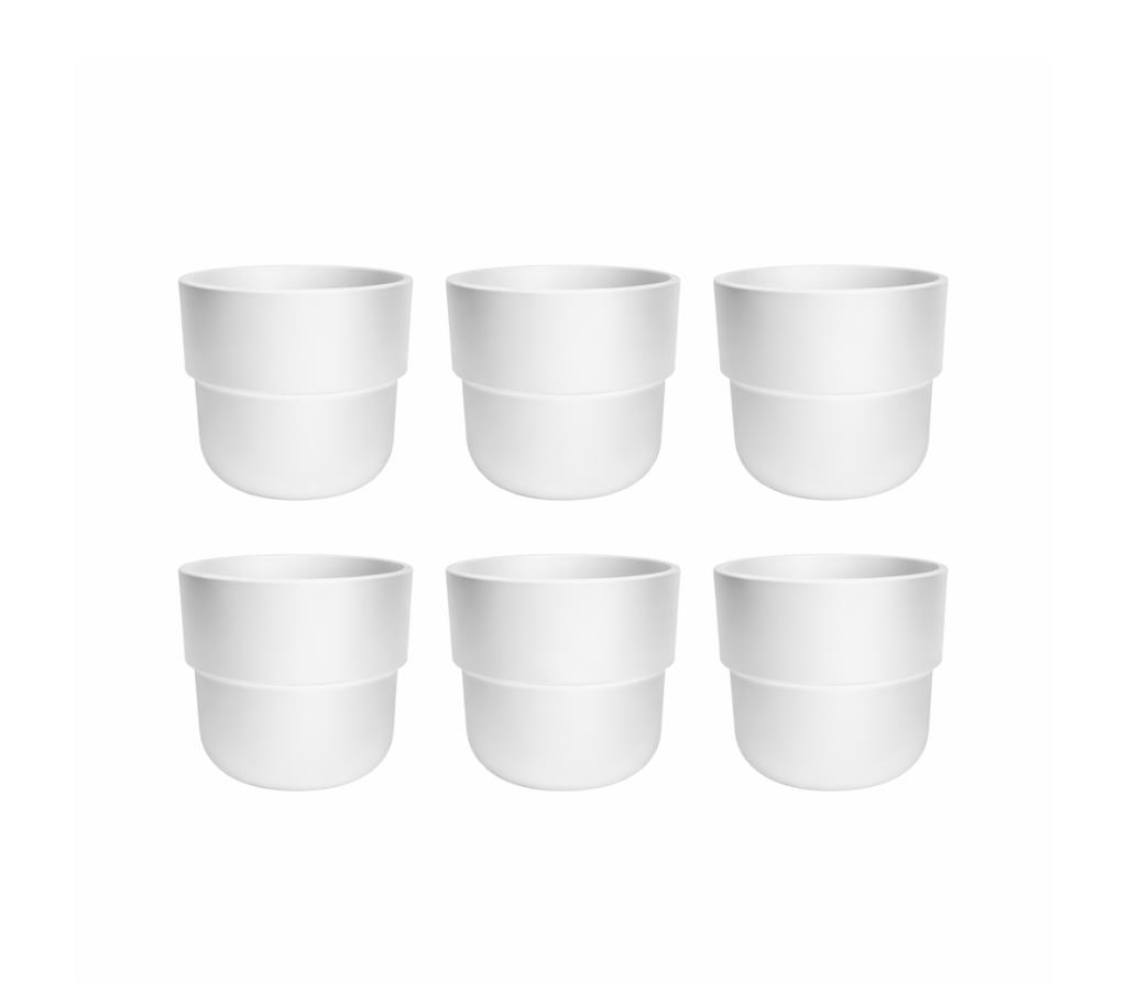 SO-KUP4 Kuple No:4 İç Kovalı Plastik Saksı Takımı 11 Lt Beyaz 6 Adet