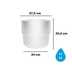 SO-KUP4 Kuple No:4 İç Kovalı Plastik Saksı Takımı 11 Lt Beyaz 6 Adet