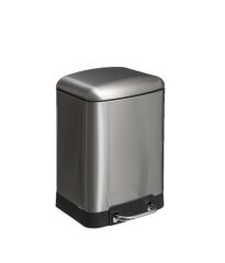 Omnipazar Genesit GSC501l Kare Pedallı Paslanmaz Çöp Kovası 6 litre Gri