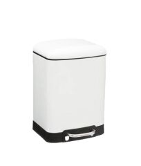Omnipazar Genesit GSC501W Paslanmaz Kare Pedallı Çöp Kovası 6 litre Beyaz
