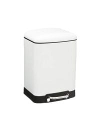 Omnipazar Genesit GSC501W Paslanmaz Kare Pedallı Çöp Kovası 6 litre Beyaz