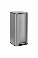 Omnipazar Genesit GSC503l Paslanmaz Çelik Kare Pedallı Çöp Kovası 30 litre Gri
