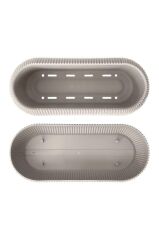 Omnipazar KRS-371 Dekoratif Plastik Mercan Uzun Saksı 0.55 Litre No 1 Bej