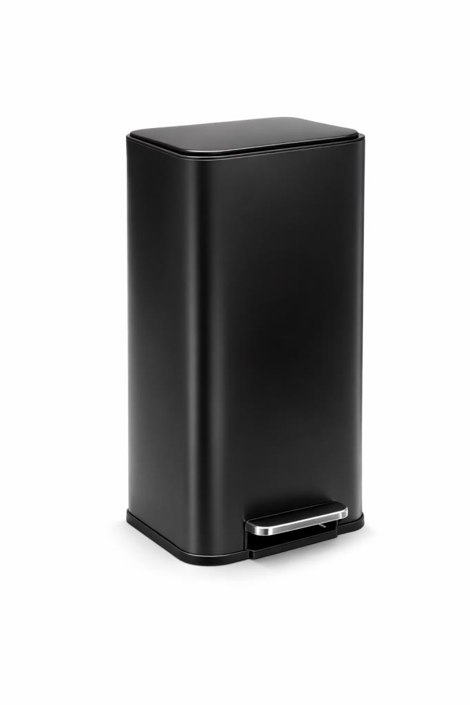 Omnipazar Genesit GSC503B Kare Pedallı Paslanmaz Çelik Çöp Kovası 30 litre Siyah