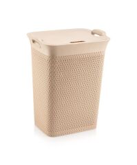 Omnipazar SY-4630 Plastik Safir Kirli Çamaşır Sepeti 55 lt Bej