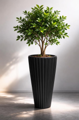 Omnipazar SO-LVT1 Lilyum Vazo Saksı Takımı İç Kovalı 54 Litre No:1 Siyah