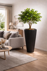 Omnipazar SO-LVT1 Lilyum Vazo Saksı Takımı İç Kovalı 54 Litre No:1 Siyah